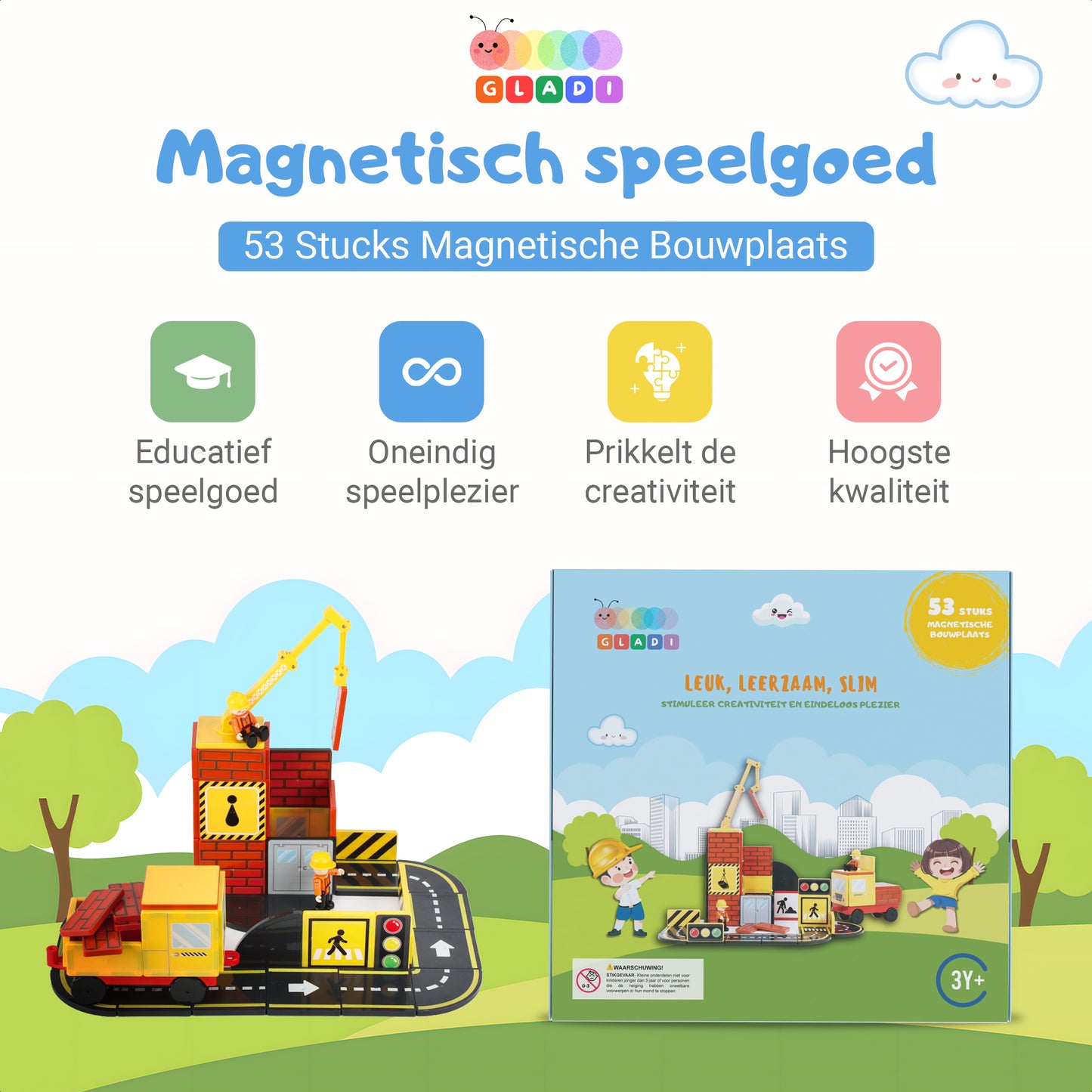 Gladi Tiles | 53-Delige Bouwplaats