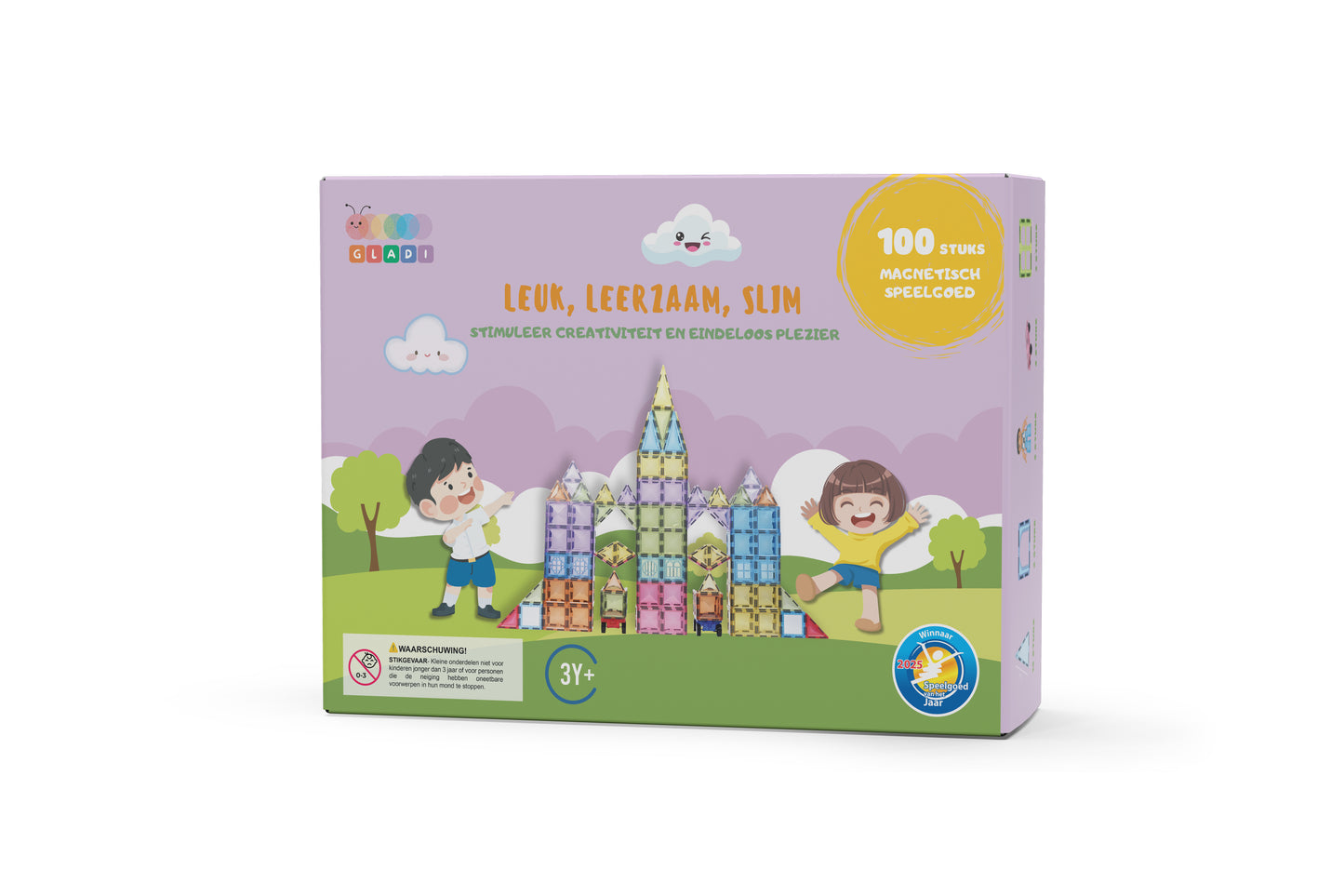 🏆 Gladi Tiles Pastel - Winnaar Speelgoed van het Jaar 2025 | Magnetisch Educatief Speelgoed