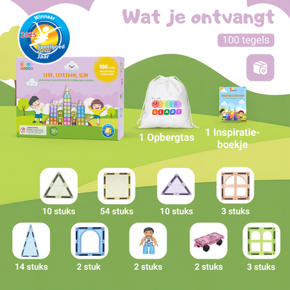 🏆 Gladi Tiles Pastel - Winnaar Speelgoed van het Jaar 2025 | Magnetisch Educatief Speelgoed