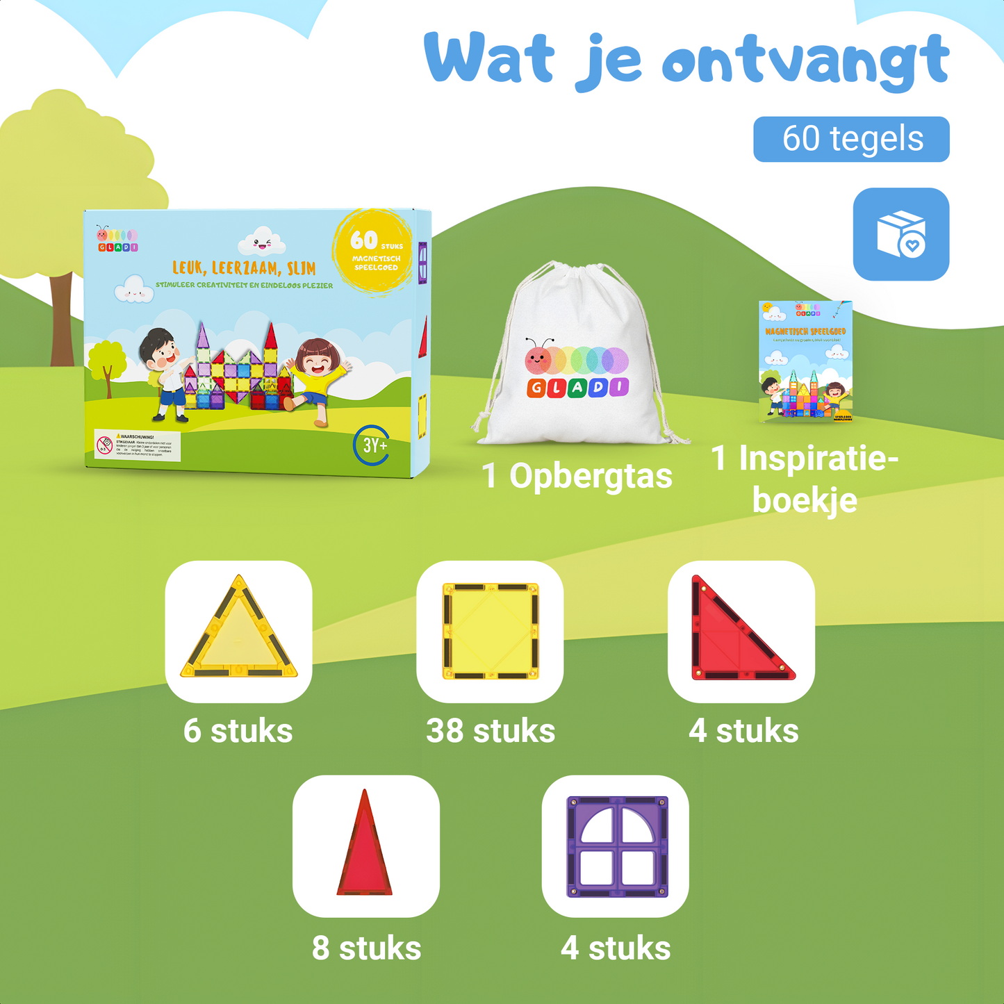 Gladi Tiles | Educatief Magnetisch Speelgoed