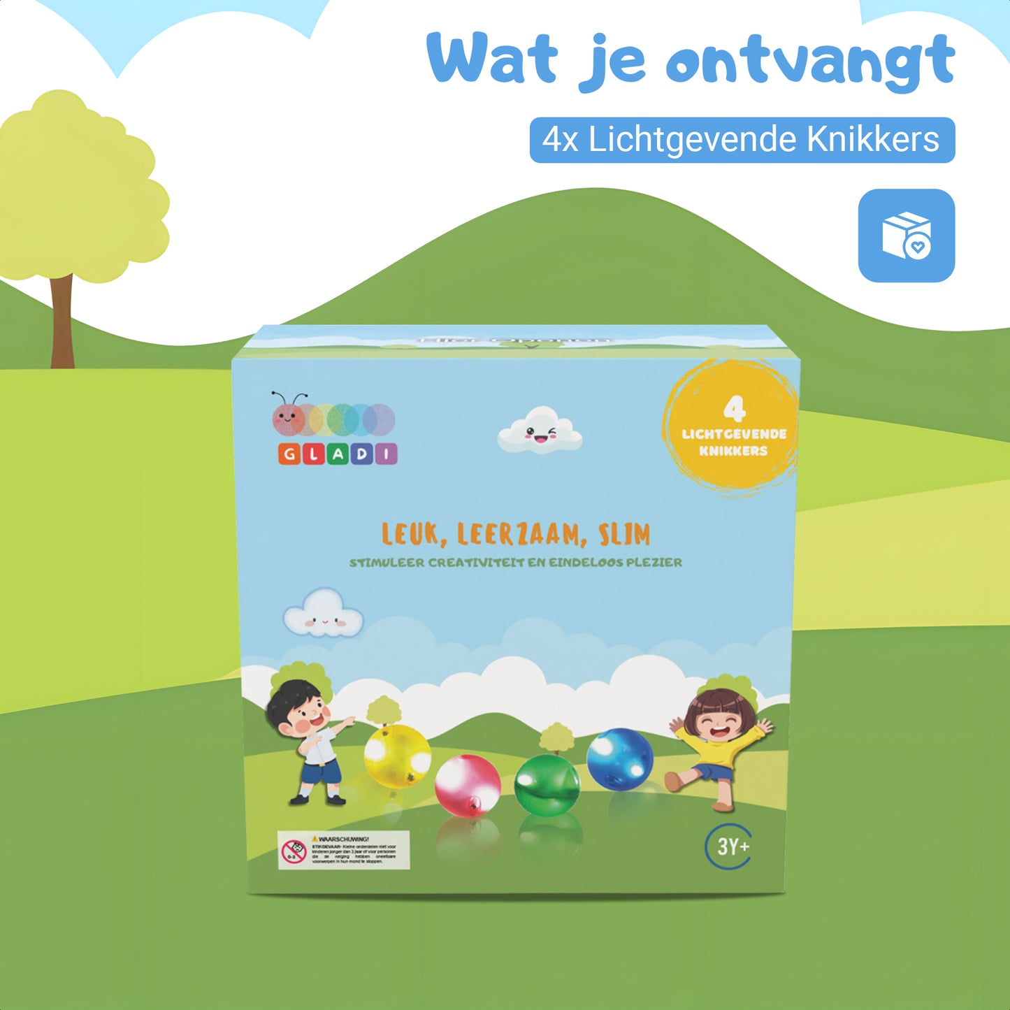 Gladi Tiles | Uitbreidingsset 4-delige LED Knikkers