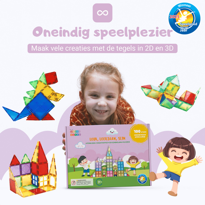 🏆 Gladi Tiles Pastel - Winnaar Speelgoed van het Jaar 2025 | Magnetisch Educatief Speelgoed