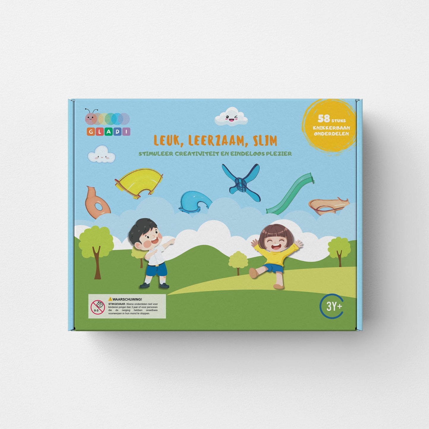 Gladi Tiles | 58-delige Knikkerbaan Uitbreiding