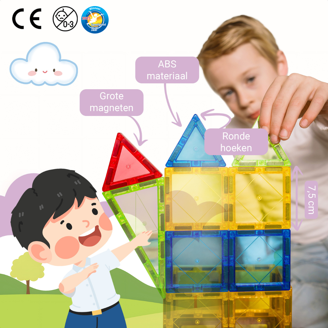🏆 Gladi Tiles Pastel - Winnaar Speelgoed van het Jaar 2025 | Magnetisch Educatief Speelgoed