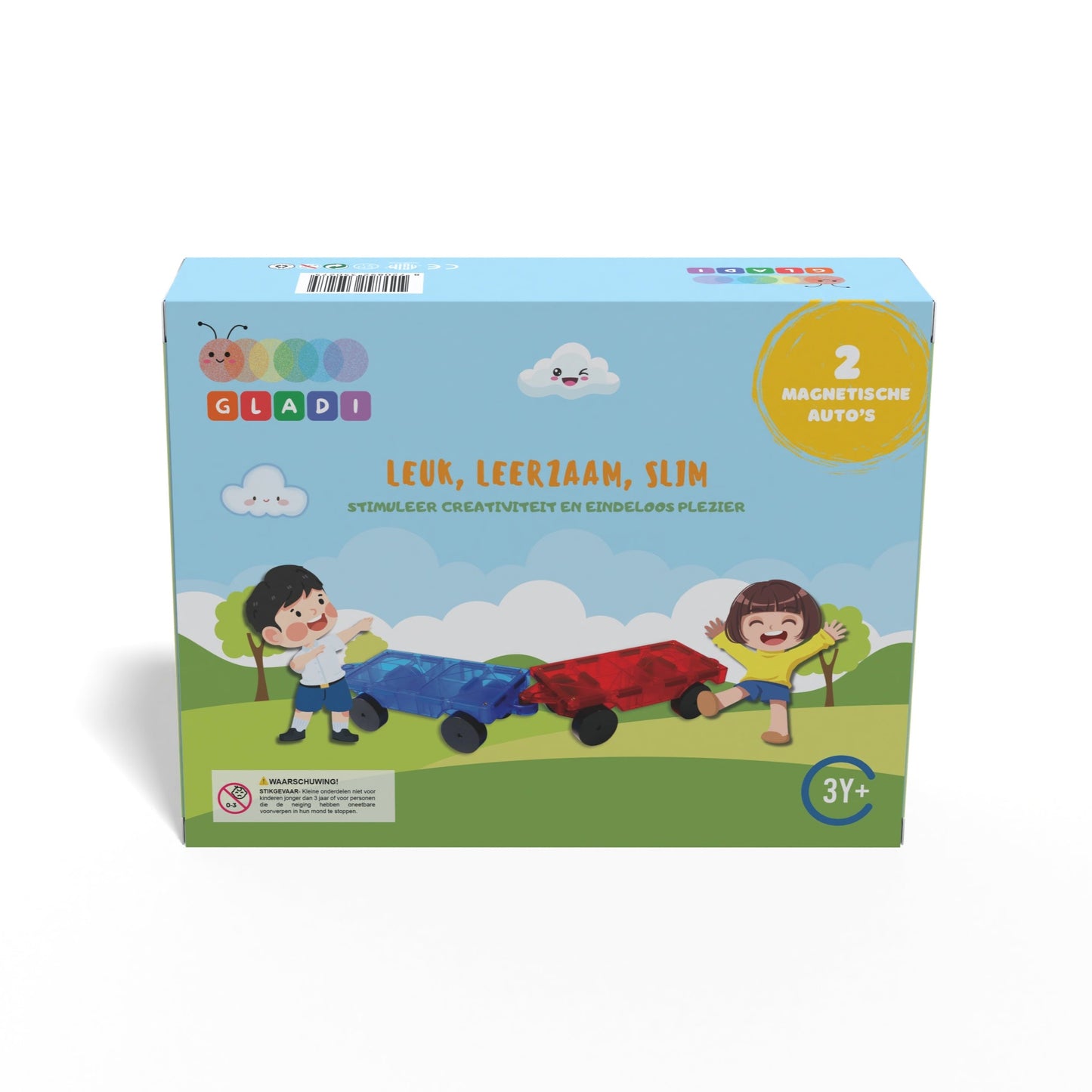 Gladi Tiles | Uitbreidingsset 2 Magnetische Auto's